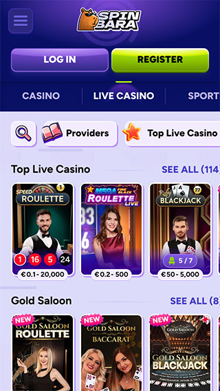 Spinbara Live Casino