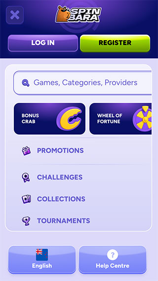 Spinbara Mobile Menu