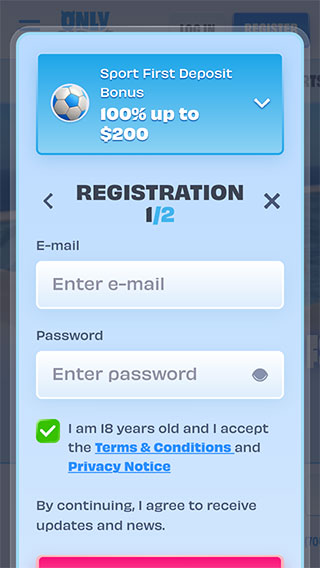 Onlyspins Sport Registration