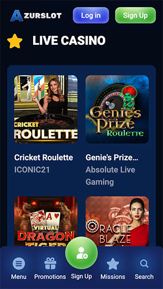 Azurslot Casino Live Games