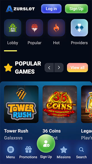 Azurslot Casino Mobile