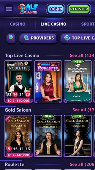 AlfCasino Live Games