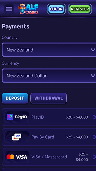 AlfCasino Payments