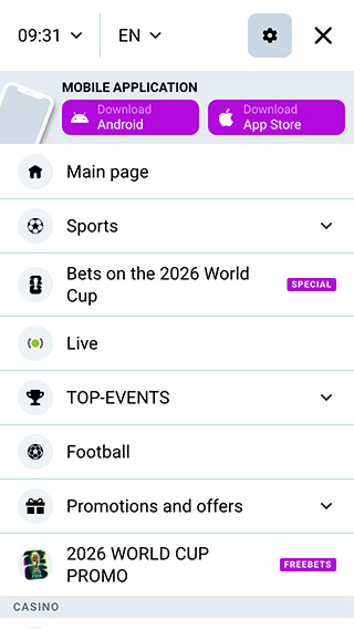 SpinBetter Mobile Menu