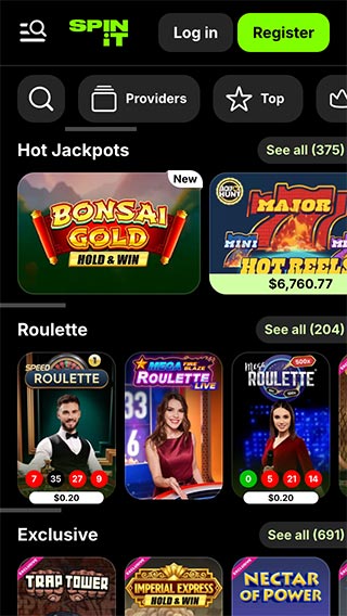 Spinit Casino Mobile