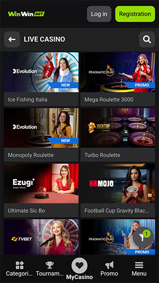 Winwin Bet Live Casino
