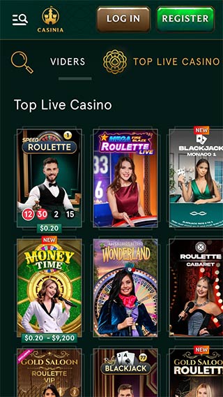 Casinia Casino Live Games