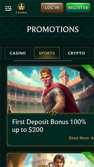 Casinia Casino Sport Bonus