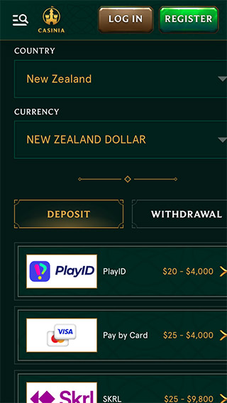 Casinia Payments