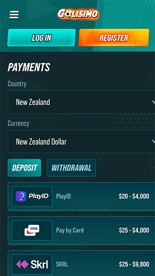 Golisimo Casino Payments