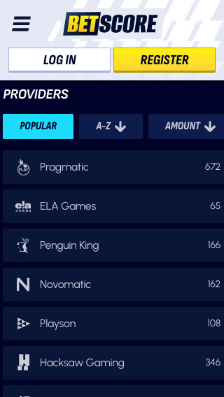 Betscore Game Providers